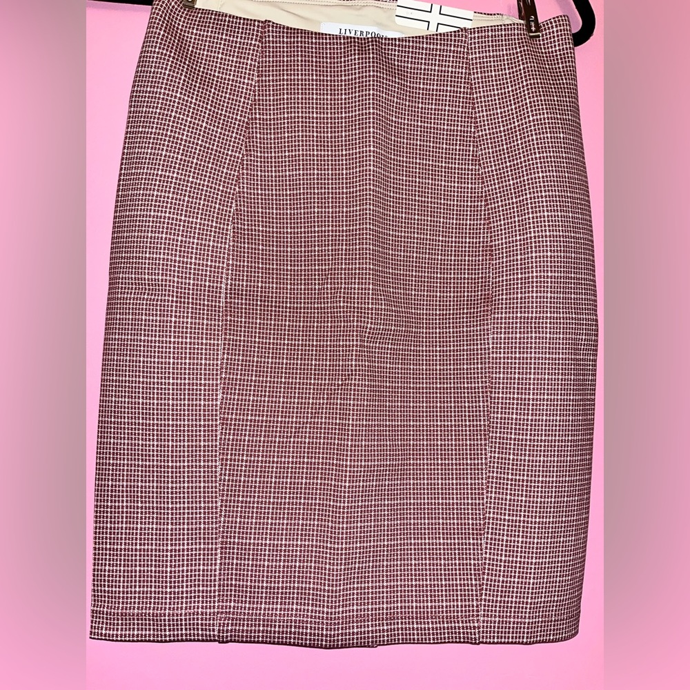 Liverpool Red checkered skirt